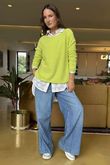 Made in Italy Conrad Body Skim Knit Jumper Chartreuse 